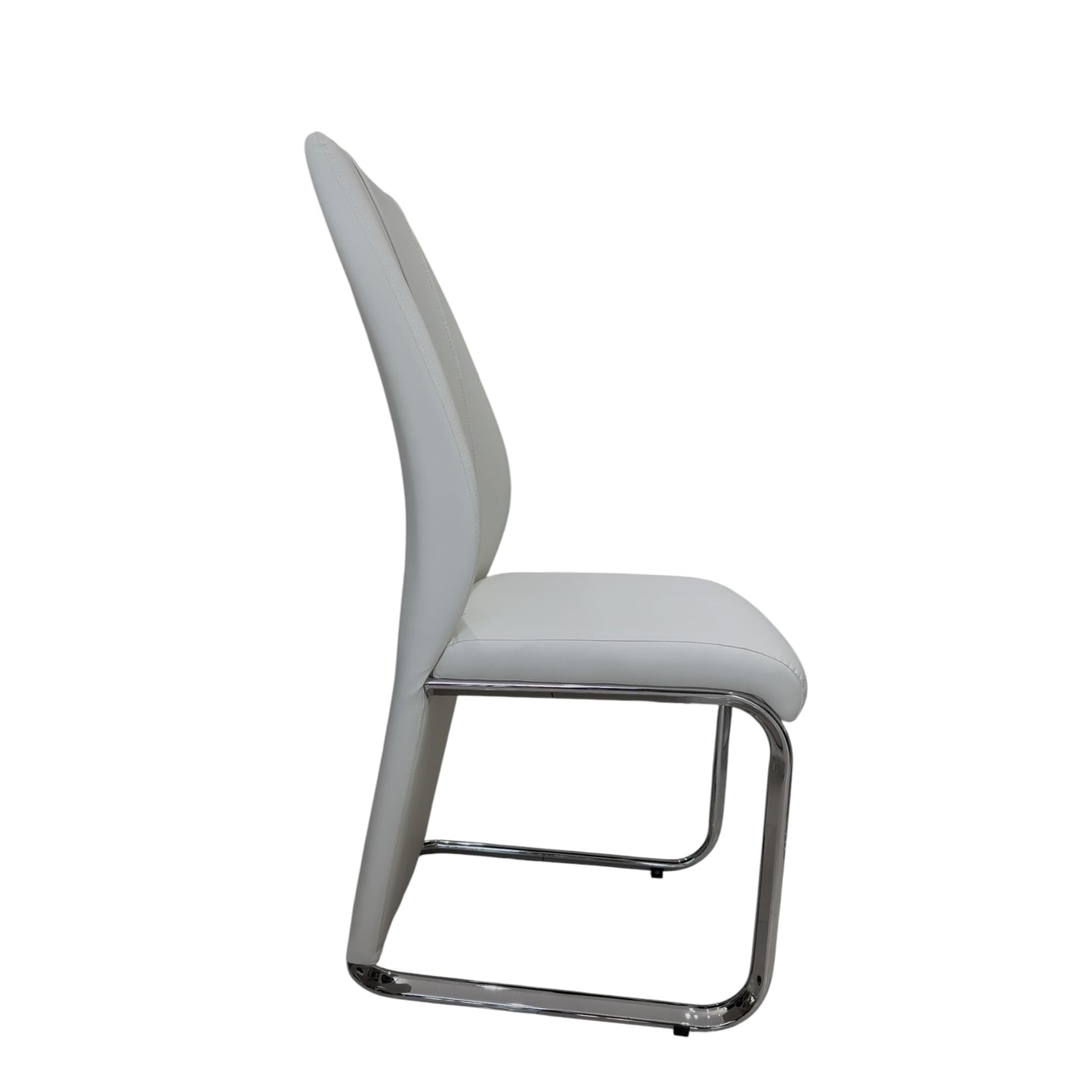 White glossy modern white 6 seater dining table with chairs DT372