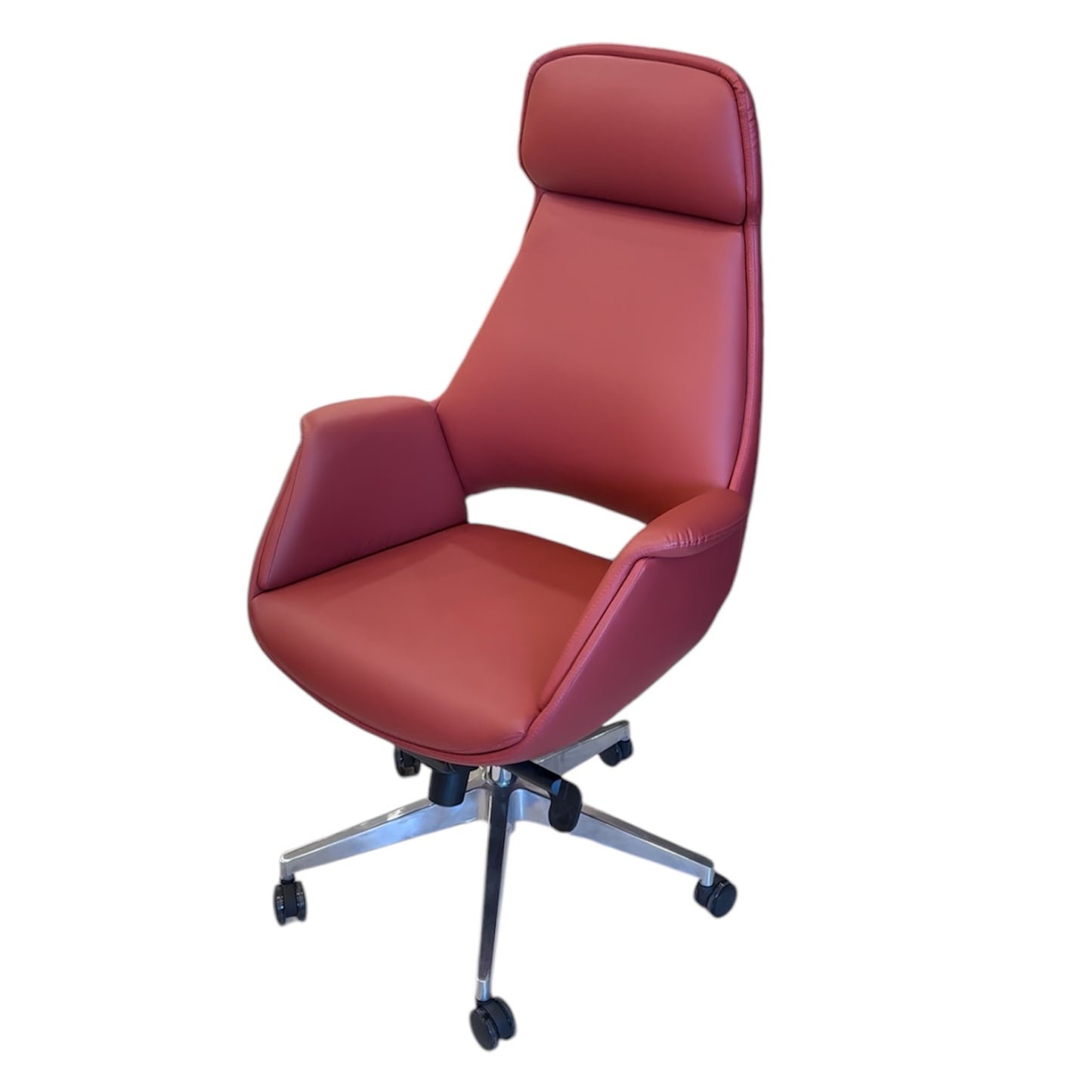 Modern Executive Chair – Burgundy Leather Finish OF342