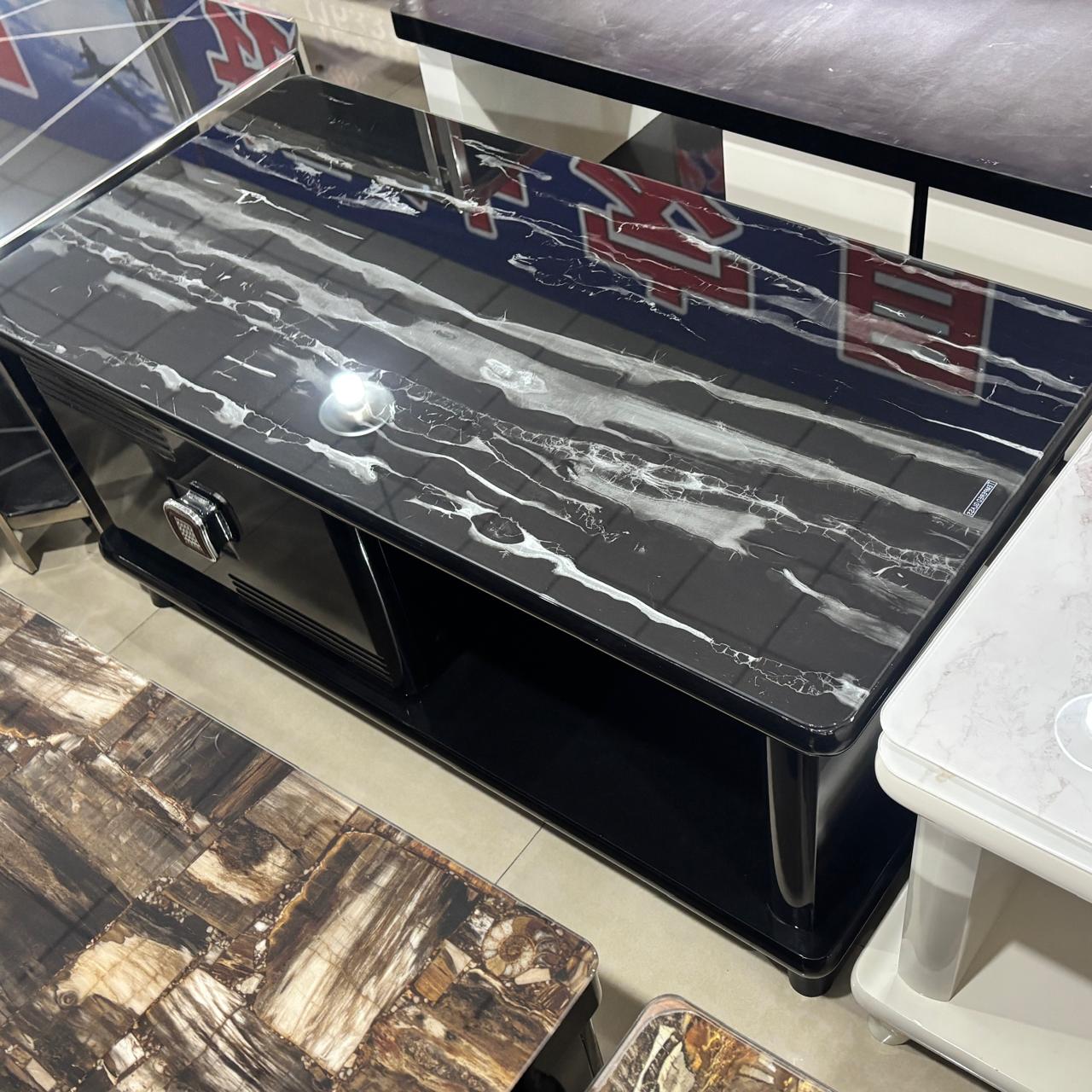 TP359 wood and glass top coffee table