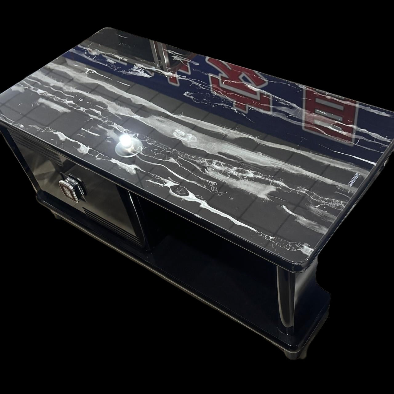 TP359 wood and glass top coffee table