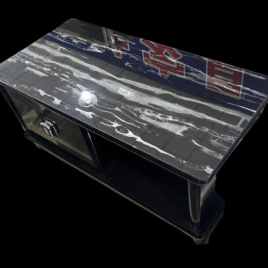 TP359 wood and glass top coffee table