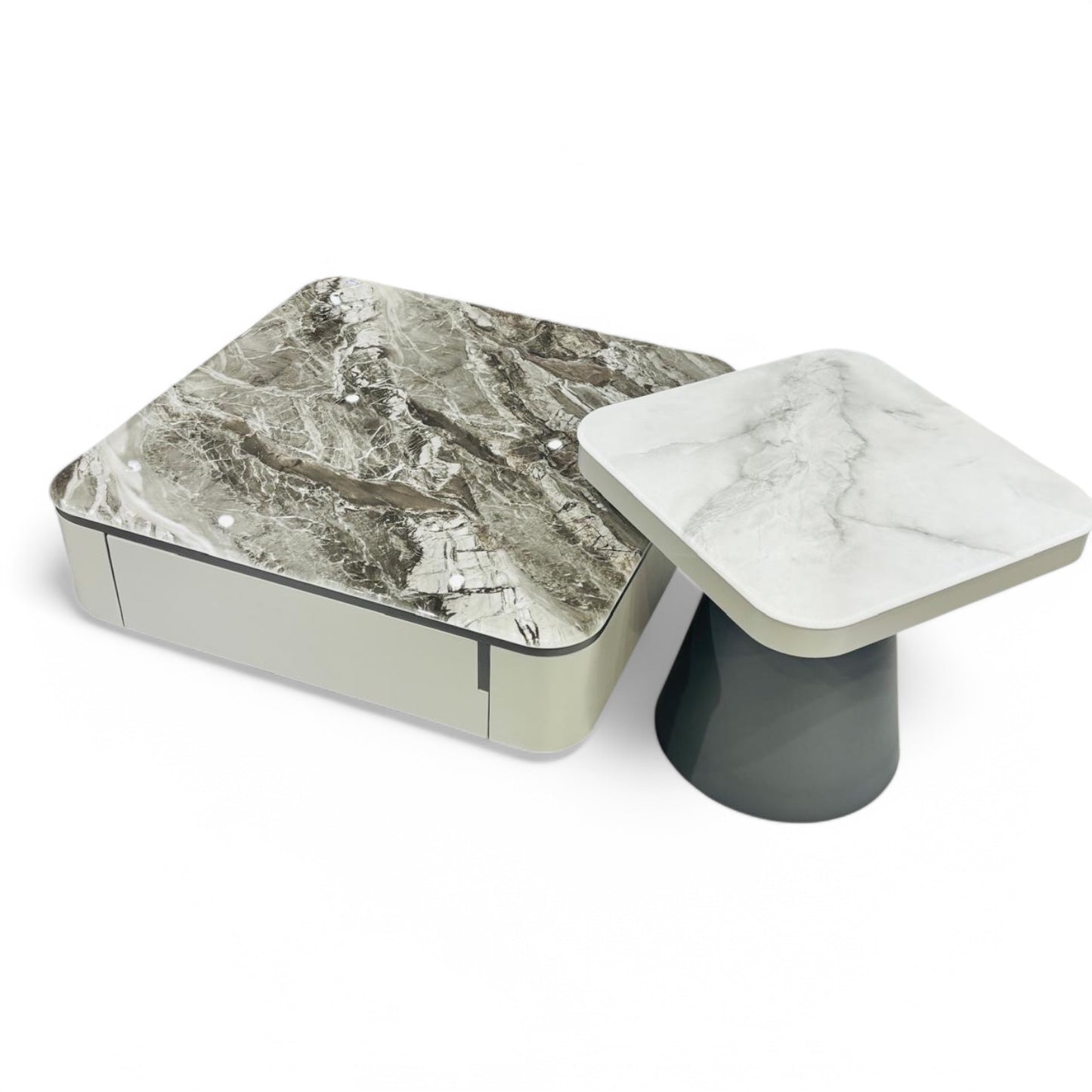 TP379 marble and wood coffee table