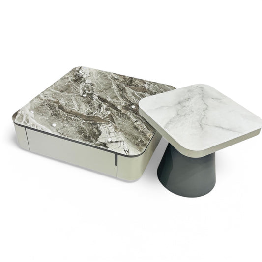 TP379 marble and wood coffee table
