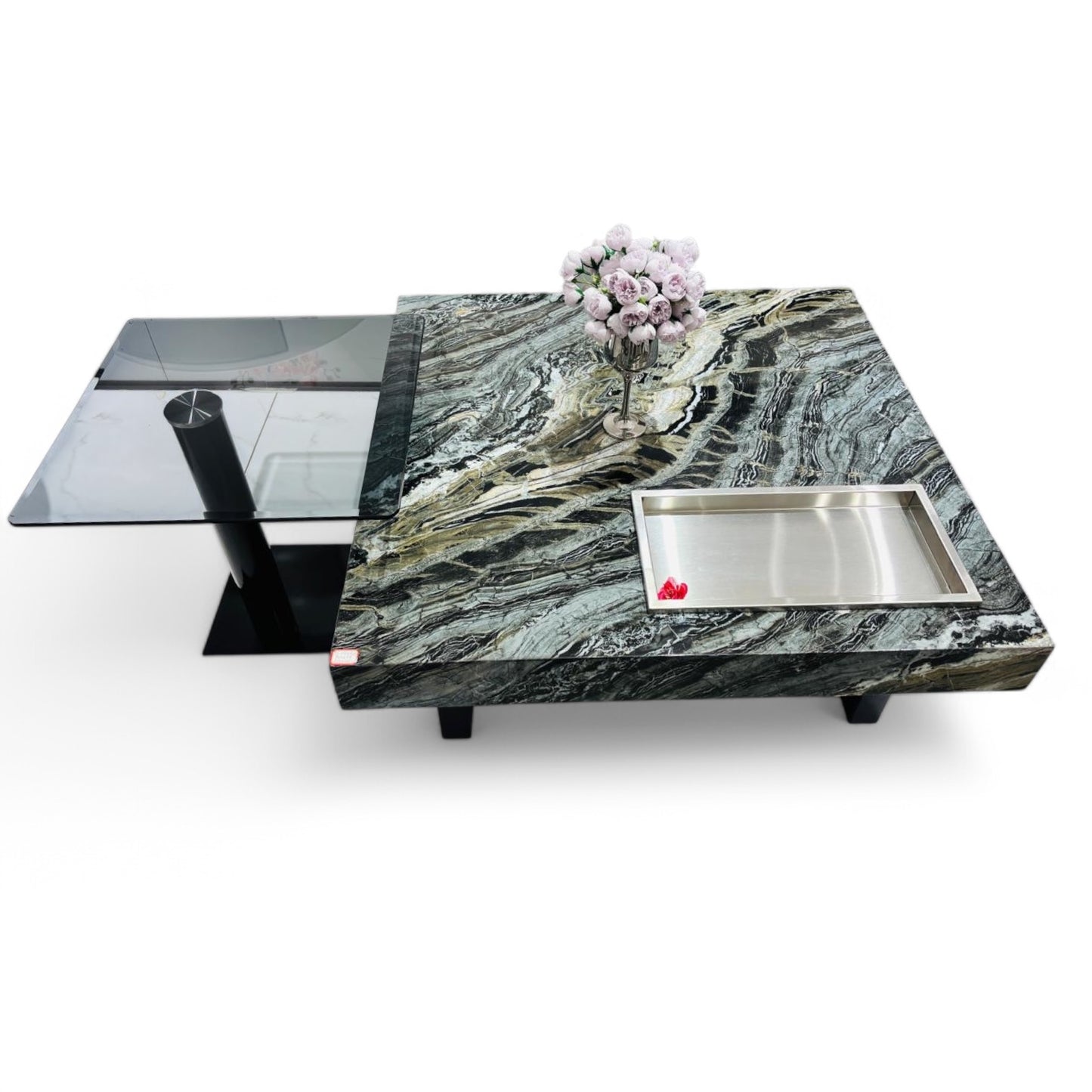 TP380 marble and wood coffee table