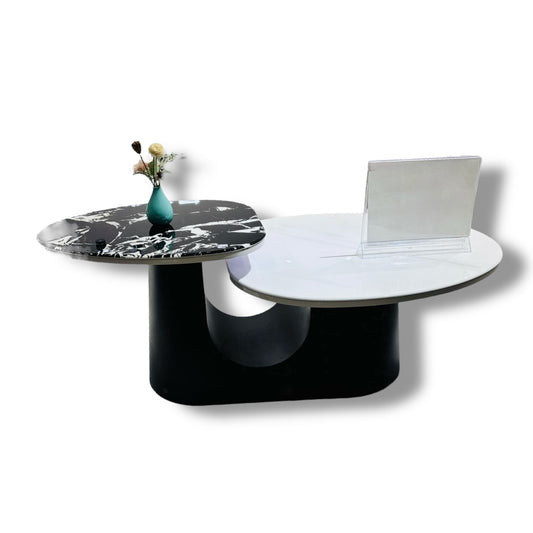 TP378 marble and steel coffee table