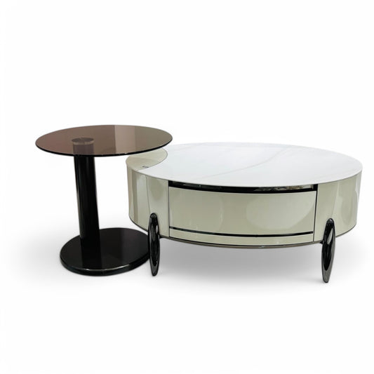 TP381marble and wood coffee table