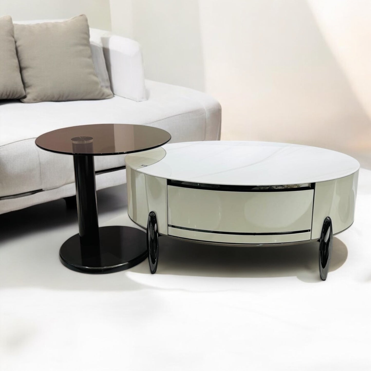 TP381marble and wood coffee table