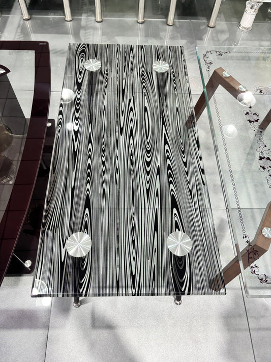 Modern glass and steel center table tp361