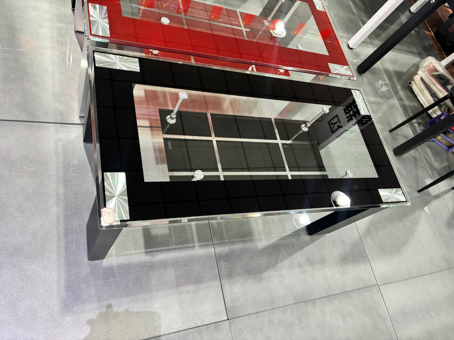 Modern glass and steel center table tp363