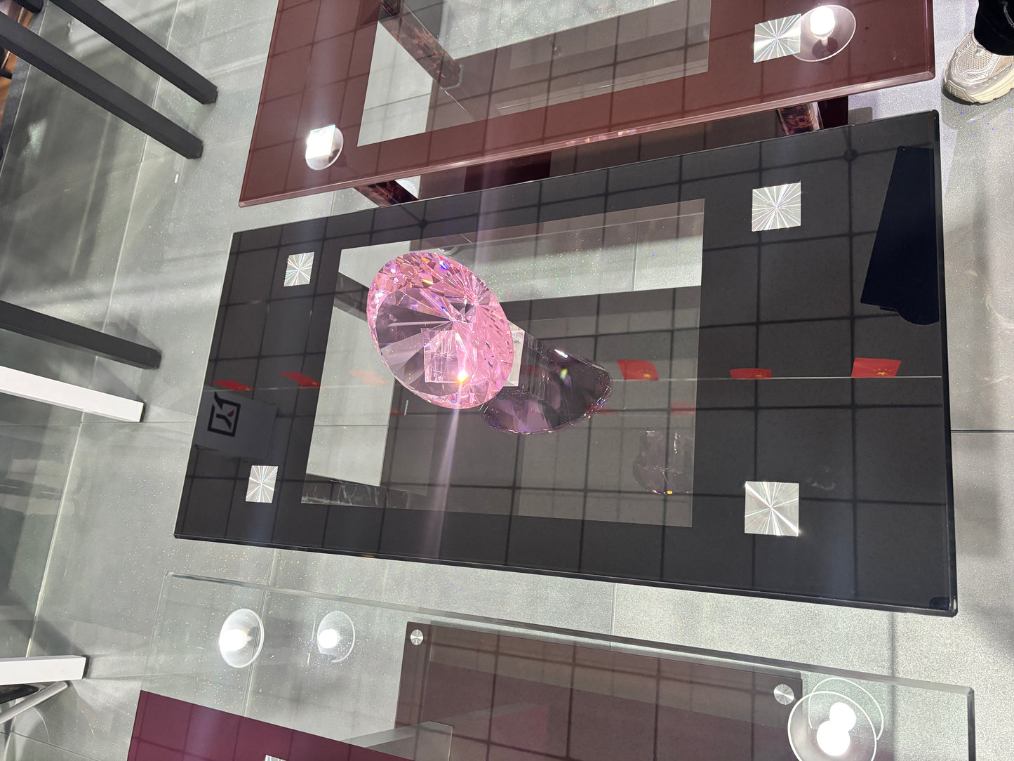 Modern glass and steel center table tp364