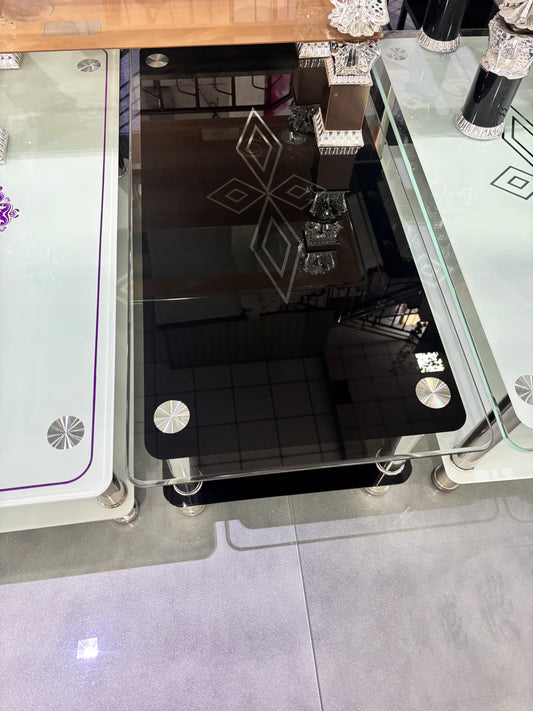 Modern glass and steel center table tp369