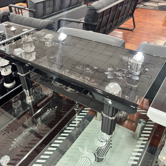 Modern glass and steel center table tp370