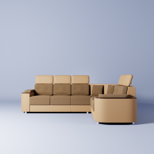 Park headrest adjustable L shape sofa