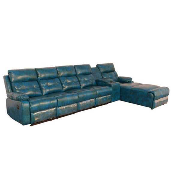 Laze recliner leather blue