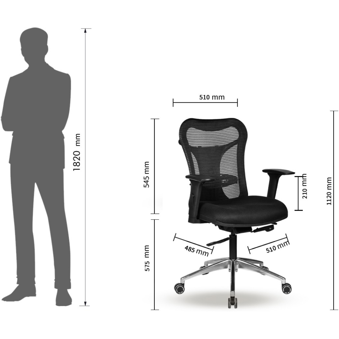 5Sides peoflow medium back executive office chair