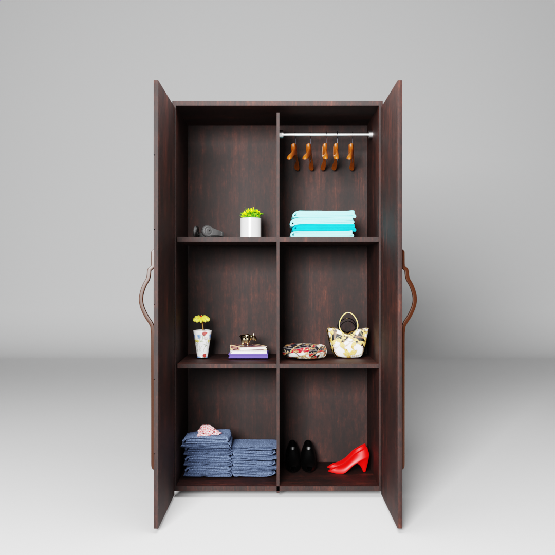 Nivasa Stolid 2 door wooden wardrobe