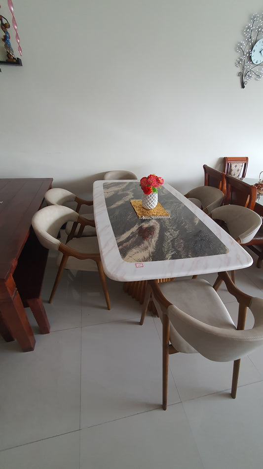 Italian Marble top dinning table at Furniture park vijayawada.