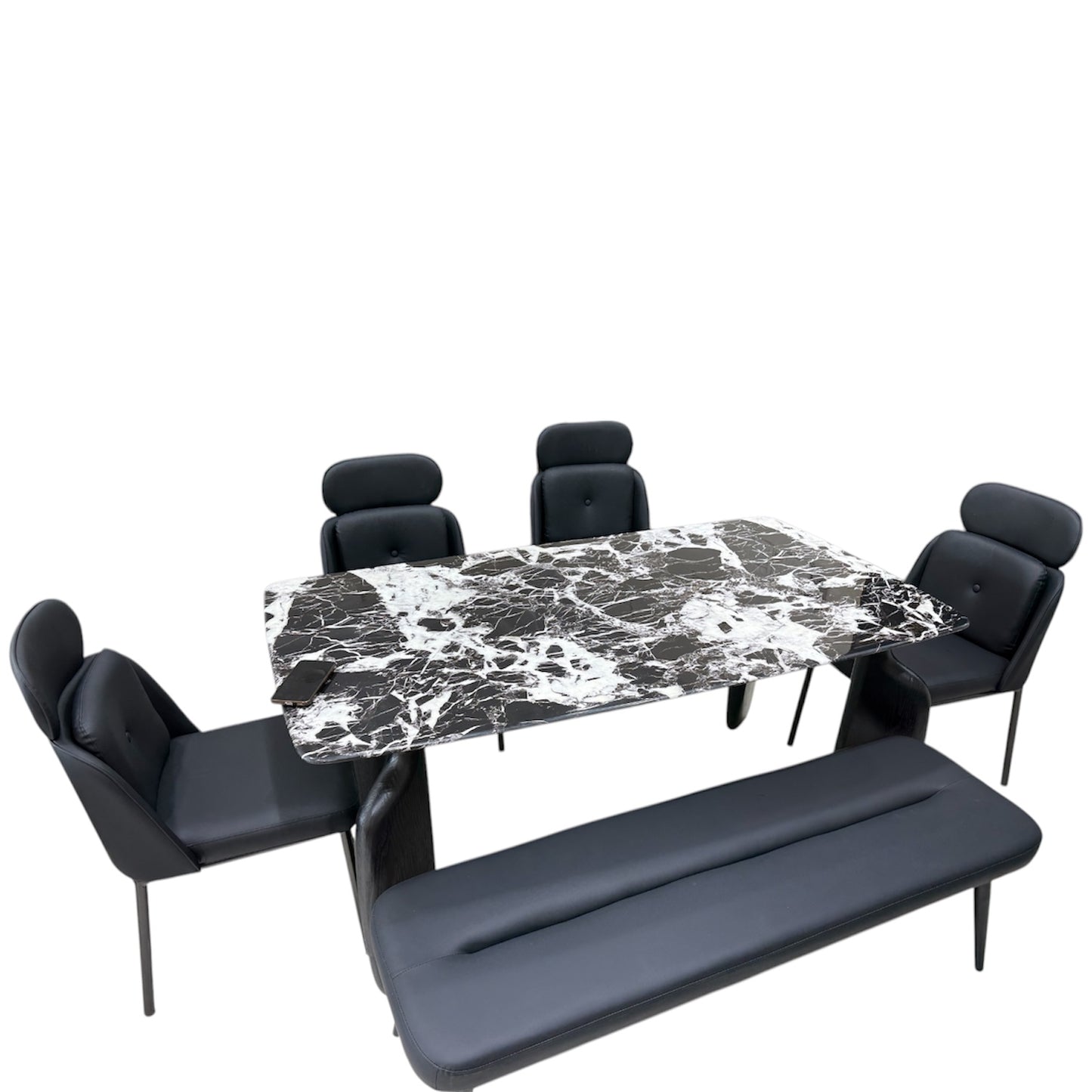 Marble table, top 6 seater modern dining table set DT377