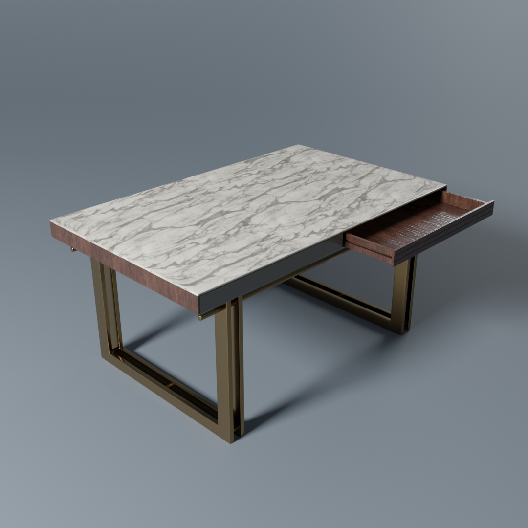 5 Sides Italian marble with brass dining table – Furniture Park