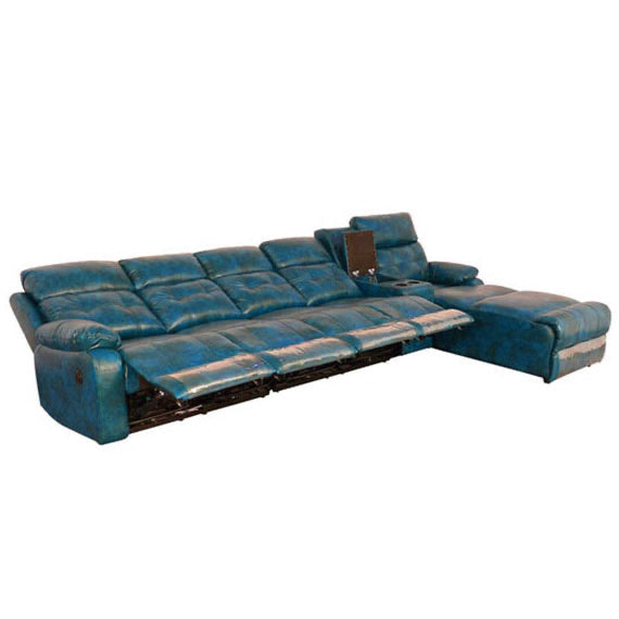 Laze recliner leather blue