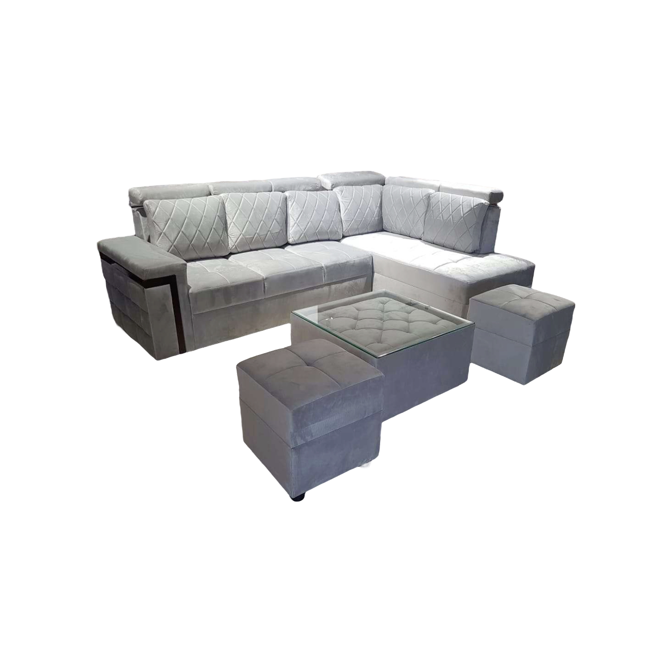 Comfort castle Walmart lounger corner sofa with centre table and 2 puffs